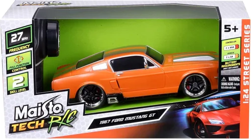 Vista 9 de Maisto Tech R/C 1:24 Escala 2.4 GHz 1967 Ford Mustang GT, Naranja Metálico