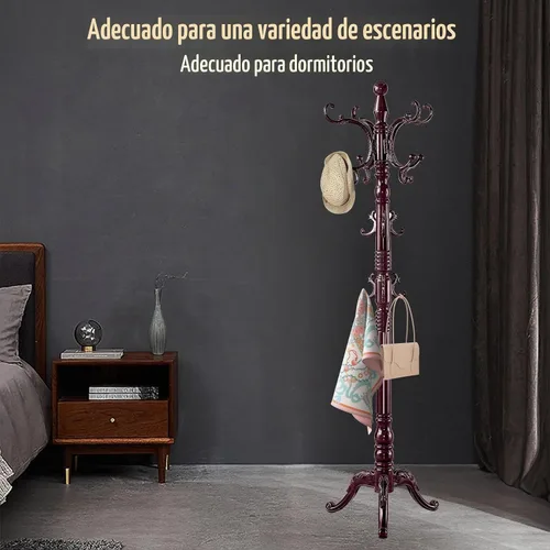 Vista 7 de ZOZOE Perchero de metal, moderno perchero independiente con base de mármol natural (negro rojo)