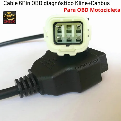 Vista 3 de OBD 6 Pin Cable RC Moto Kline y CAN-Bus OBD2 Adaptador