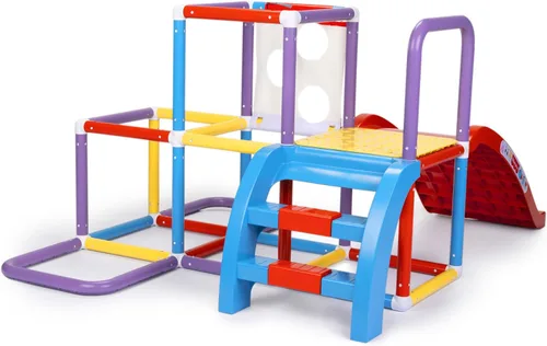 Vista 5 de Fisher-Price Estructura de juego de gimnasio de la selva con tobogán para niños con juego de lanzamiento de bolsas de frijoles, juego activo