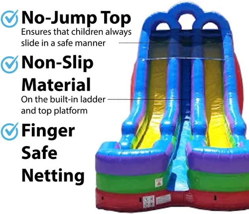 Vista 3 de TentandTable Tobogán acuático inflable de doble carril para niños y adultos, diversión acuática gigante de grado comercial, incluye soplador de aire