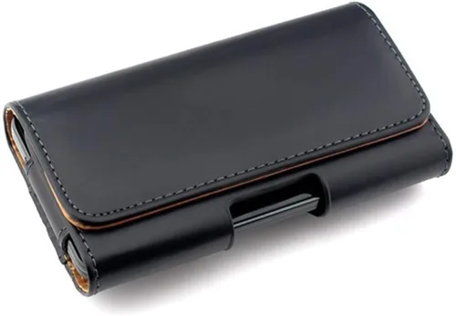 Vista 2 de Funda de cuero negro para Xiaomi Mi 10 Lite 5G/Poco X3 NFC Horizontal Cinturón Clip Holster para Redmi 10X 9 9A 9C K30 Pro Redmi Note 9 Pro Max