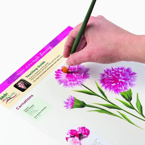 Vista 2 de FolkArt One Stroke Donna Dewberry Flowers of the Month Let's Paint Kit, 2 onzas