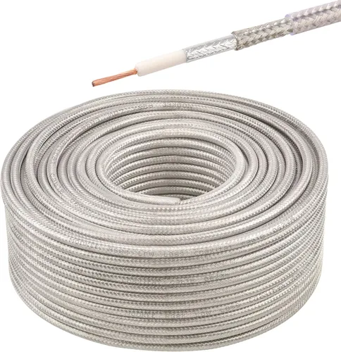 Vista 9 de MOOKEERF RG8X Cable coaxial de 30 pies, baja pérdida 50 ohmios RG 8X Cable 30 pies, Negro