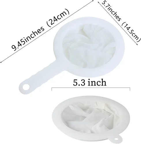 Vista 2 de Xeahung Coladores de plástico y coladores de malla fina, coladores de malla de nailon para cocina, colador de malla pequeño con asa, filtro