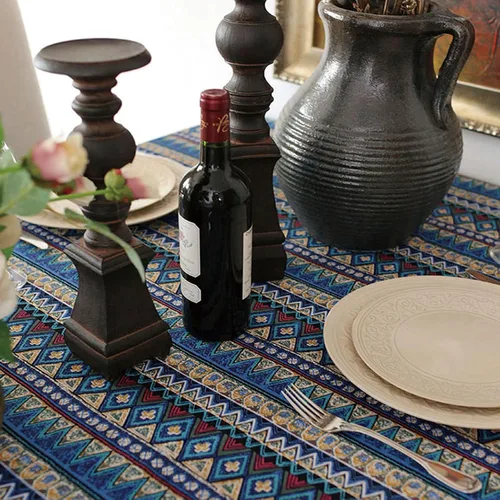 Vista 8 de LeLehome Elome - Mantel cuadrado de estilo bohemio vintage de 36 pulgadas, con encaje de lino y algodón, lavable, para cena y pícnic, cubierta