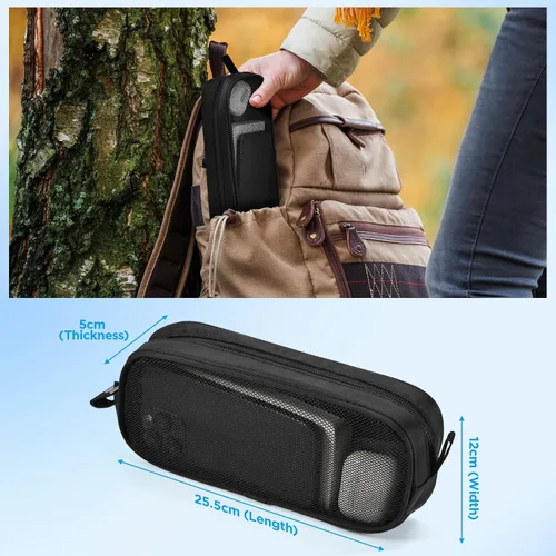 Vista 2 de Funda organizadora de artículos electrónicos, bolsa de malla con cremallera, accesorios de almacenamiento para mouse, cable, cables, unidad flash