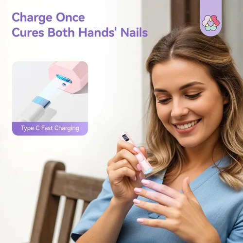 Vista 5 de SAVILAND Luz UV Esencial para Uñas de Gel: Lámpara de Curado Rápido Secador de Uñas con Configuración de Temporizador Dual Pantalla LCD Mini Lámpara