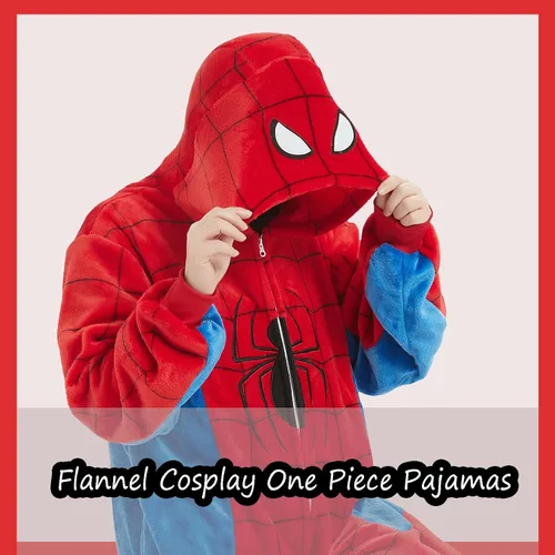 Vista 3 de SWEETXIN Pijama unisex para adultos y niños, para Halloween, Navidad, ropa de dormir, traje de cosplay para mujeres y hombres