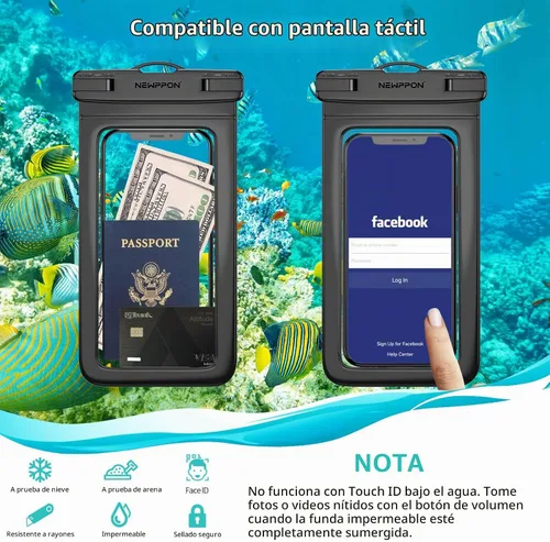 Vista 6 de Paquete de 100 bolsas impermeables para teléfono celular de 8.5 pulgadas – Funda seca bajo el agua – Protector transparente a prueba de agua