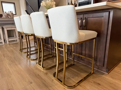 Vista 21 de ALPHA HOME Taburetes de mostrador con respaldos, taburetes de bar de 24 pulgadas para isla de cocina, silla de bar tapizada de piel sintética