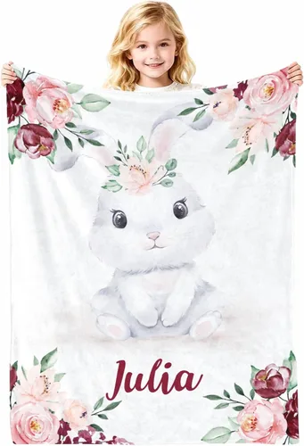 Vista 20 de Manta de bebé personalizada con nombre, cobijas de franela suaves y personalizadas con diseño de animales para recién nacidos, niños y niñas