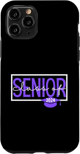 Vista 27 de iPhone 16 Seniors Class of 2024 Colors Purple and White Case