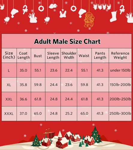 Vista 5 de AOSUYOU Santa Claus Costume For Men, 9PCS Deluxe Santa Suit Adults Men Santa Costume Christmas Santa Outfit