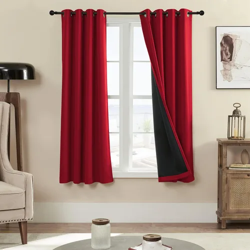 Vista 22 de Rutterllow - Cortinas 100% opacas, paneles de cortina con ojales, aislamiento térmico y bloqueo de luz para habitación y sala de estar