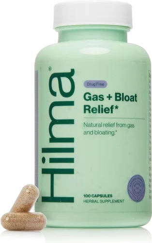 Vista 6 de Hilma Daily Movement Duo para el alivio del estreñimiento y la hinchazón en mujeres, Gas Plus para alivio de la hinchazón (50 cápsulas veganas)