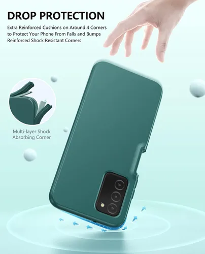 Vista 4 de Funda para teléfono Samsung Galaxy A03s: Fundas delgadas de silicona a prueba de golpes híbridas bonitas fundas protectoras - TPU duradero de doble