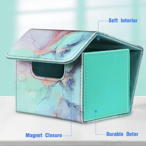 Vista 2 de CaseBot Caja de cartas compatible con MTG/TCG/CCG, funda magnética para tarjetas de juego de gran tamaño que se adapta a más de 180 tarjetas