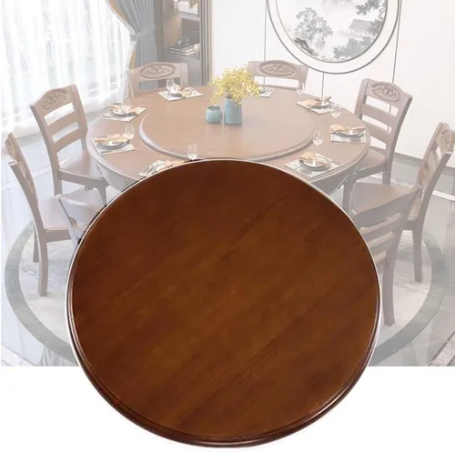 Vista 7 de DOUKI Organizador de tocadiscos de madera Lazy Susan de 30 pulgadas para mesa, bandeja de madera Lazy Susan para servir, bandeja giratoria de mesa