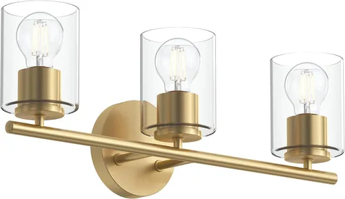 Vista 41 de Progress Lighting Lámpara moderna de tocador de baño de cristal blanco grabado con 4 luces, colección Replay, níquel cepillado (P2160-09)