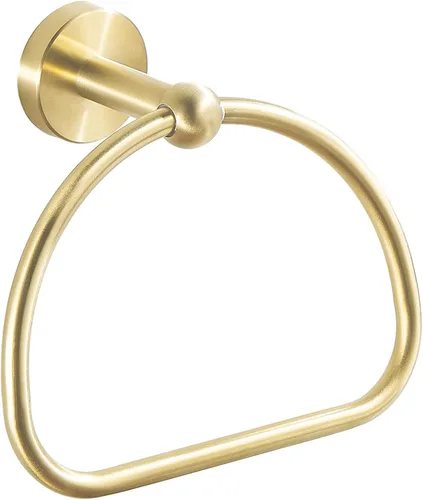 Vista 10 de Leyden Toallero de mano negro mate, anillo de toalla de baño, colgadores de toalla de mano de baño montado en la pared medio redondo moderno