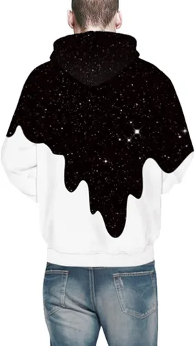Vista 5 de FLYCHEN - Sudadera con capucha para hombre con impresión digital superior de galaxia