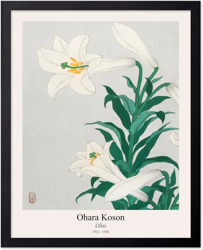 Vista 62 de Poster Master Vintage Ohara Koson Poster - Retro Blooming Lotus Flowers Print - Japanese Art - Flower Illustration - Aesthetic Design - Floral