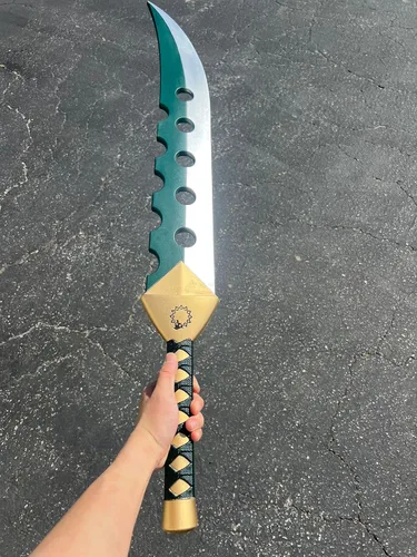 Vista 2 de Espada de dragón de Meliodas de espuma de 31 pulgadas, hoja de demonio para niños, disfraz de Halloween