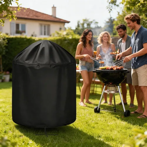 Vista 6 de Cubierta de parrilla de carbón para Cuisinart CCG190RB, cubierta redonda de parrilla de carbón portátil para Weber Smokey Joe 14, cubierta