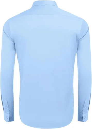 Vista 3 de COOFANDY - Camisa de vestir de negocios para hombre de manga larga, ajustada, informal, con botones