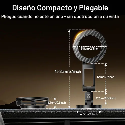 Vista 3 de SYNCWIRE Compatible con soporte magnético para teléfono MagSafe para Dash y Fibra de carbono