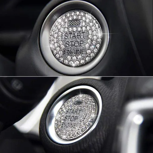Vista 6 de LECART Bling Start Stop - Adhesivo para botón de arranque para Mazda 3, 6, CX-3, CX-5, CX-9, MX-5, Miata, accesorios interiores de automóviles