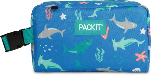 Vista 21 de PackIt Caja de aperitivos congelable, color negro, fabricada con tecnología EcoFreeze, plegable, reutilizable, cierre de cremallera con asa