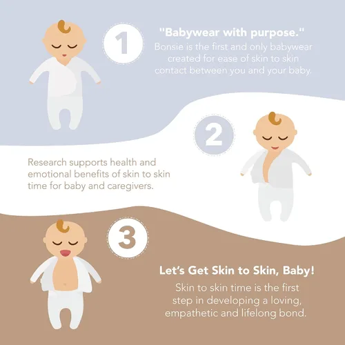 Vista 8 de Bonsie Skin to Skin Babywear Body con pies - Tan Baby Footed One Piece - Avena