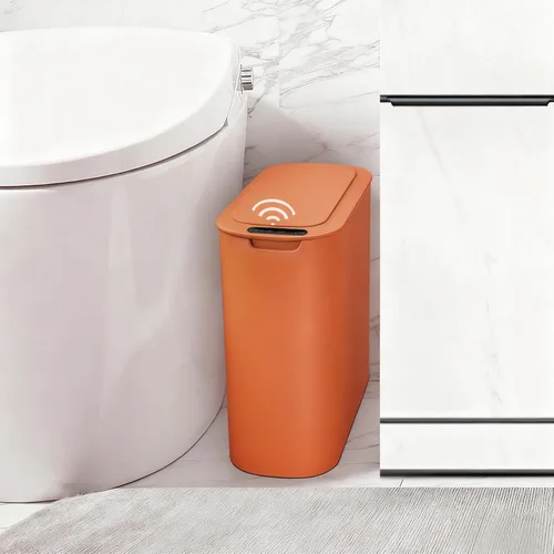 Vista 8 de TIPGO - Cubo de basura automático con sensor de movimiento para baño con tapa, basurero táctil de 2.6 galones, papelera de basura inteligente