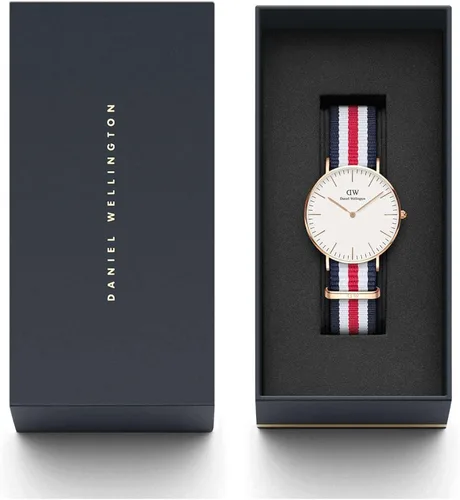 Vista 6 de Daniel Wellington Reloj clásico de tela plateada (poliéster)