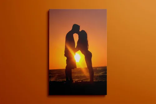 Vista 2 de Woaiting Lienzo personalizado con tus propias fotos, decoración de pared para hombres, regalo de novio, marco de lienzo personalizado