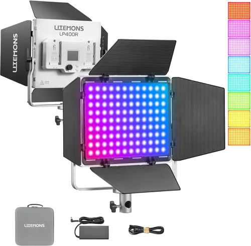 Vista 11 de Godox Luz de llave ES45, luz de video LED con soporte de escritorio extensible, control inalámbrico 2.4G, 0-100% de brillo y temperatura