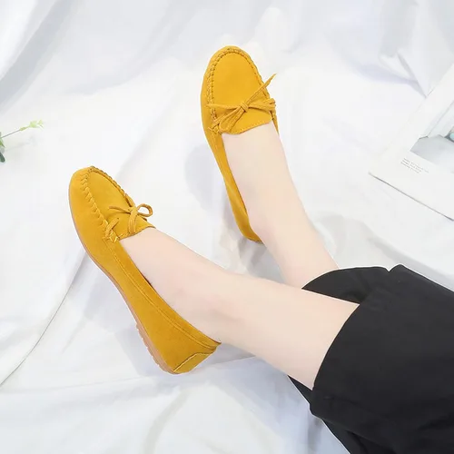 Vista 5 de fabalshop Mocasines para mujer, zapatos gruesos, zapatos planos, casuales redondos, mocasines individuales de ocio para mujer, gruesos