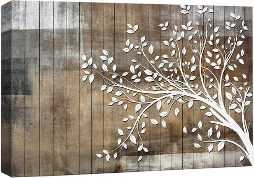 Vista 31 de wall26 Lienzo impreso para pared, diseño rústico, marrón, otoño, bosque, árbol, paisaje, naturaleza, ilustraciones de área silvestre, arte moderno