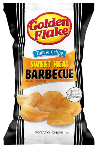Vista 3 de Golden Flake Papas fritas finas y crujientes, bolsas de 4.625 onzas (paquete de 4) (pepinillo eneldo)