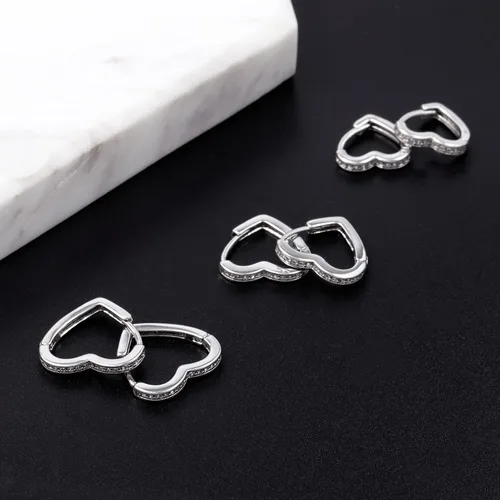 Vista 5 de ALEXCRAFT Juego de aretes de aro pequeños de oro para mujer, juego de aretes de oro pavé de diamantes con poste de plata de ley