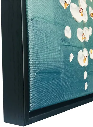 Vista 6 de Wieco Art Arte enmarcado La belleza de la vida 100% pintado a mano, ilustraciones modernas, abstractas florales al óleo sobre lienzo, arte de pared
