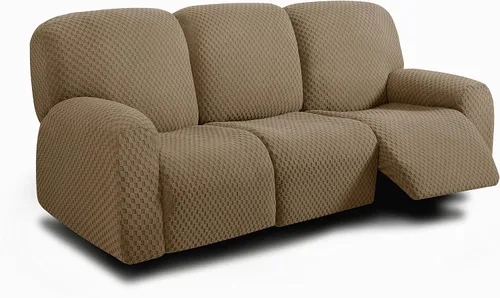 Vista 31 de ULTICOR Fundas de sofá reclinable de 8 piezas, fundas elásticas de jacquard para sofá reclinable de 3 cojines, fundas deslizables gruesas, suaves