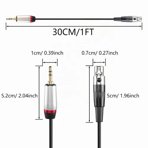 Vista 7 de CERRXIAN Mini XLR hembra a 0.138 in cable de audio estéreo de 3 pines Mini XLR hembra a 1/8 pulgadas TRS cable adaptador conector para conversión