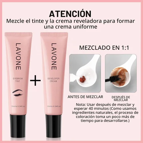 Vista 5 de LAVONE - Kit de color de cejas con color de cejas y lápiz de cejas