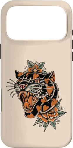 Vista 22 de American Traditional Panther with Hearts Old School Tattoo Case para iPhone 17