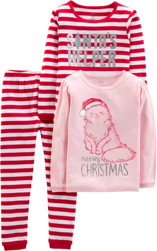 Vista 22 de Simple Joys by Carter's Conjunto de pijama de algodón ajustado de 3 piezas para bebé