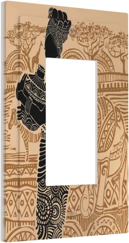 Vista 116 de Decorative Outlet Covers African Woman Zebra Elephants Black Girl 1 Gang Duplex Light Switch Cover Plate Unique Wall Plates for Electrical Outlets