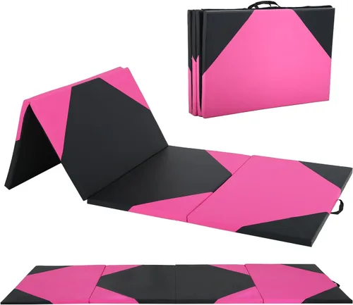 Vista 13 de Gymnastics Mats Foldable Tumbling Mats Portable Gymnastics Exercise Mat Thick Gymnastics Tumbling Mats Pad Home Exercise Panel Mat With Carrying